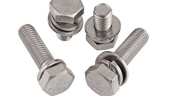 Usinage de boulons à tête hexagonale extérieure, de rondelles élastiques et de coussinets plats de vis combinées à trois composants 1/2-13