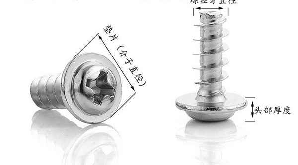 Tête ronde à rainure croisée en acier inoxydable 304 en gros avec vis autotaraudeuse moyenne à tête cylindrique avec vis autotaraudeuse à tampon 3/4