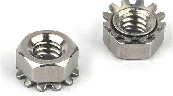 Production d'écrous en K galvanisés 304 avec écrou hexagonal hexagonal en forme de K à plusieurs dents