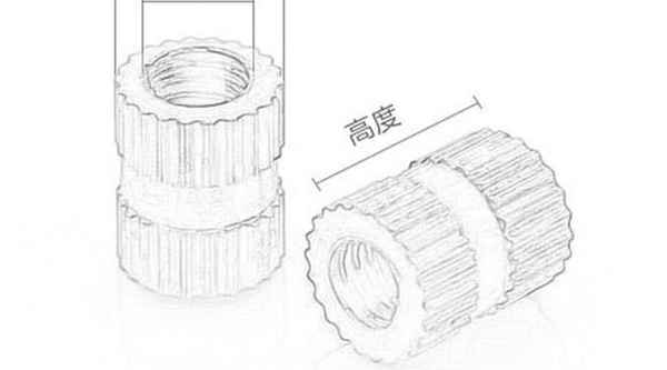 Production de moulage par injection à trou traversant de type A mère de fleur de cuivre incrustée de pièces intégrées écrou écrou intégré thermofusible écrou en cuivre