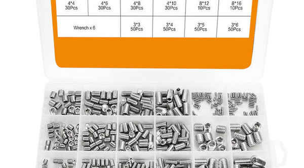 Vis de réglage à extrémité plate en acier inoxydable 304 vis de réglage vis à six pans creux sans tête